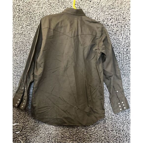 Cowboy Workwear Men's M Brown Western Shirt Long Sleeve Snap - Picture 2 of 6